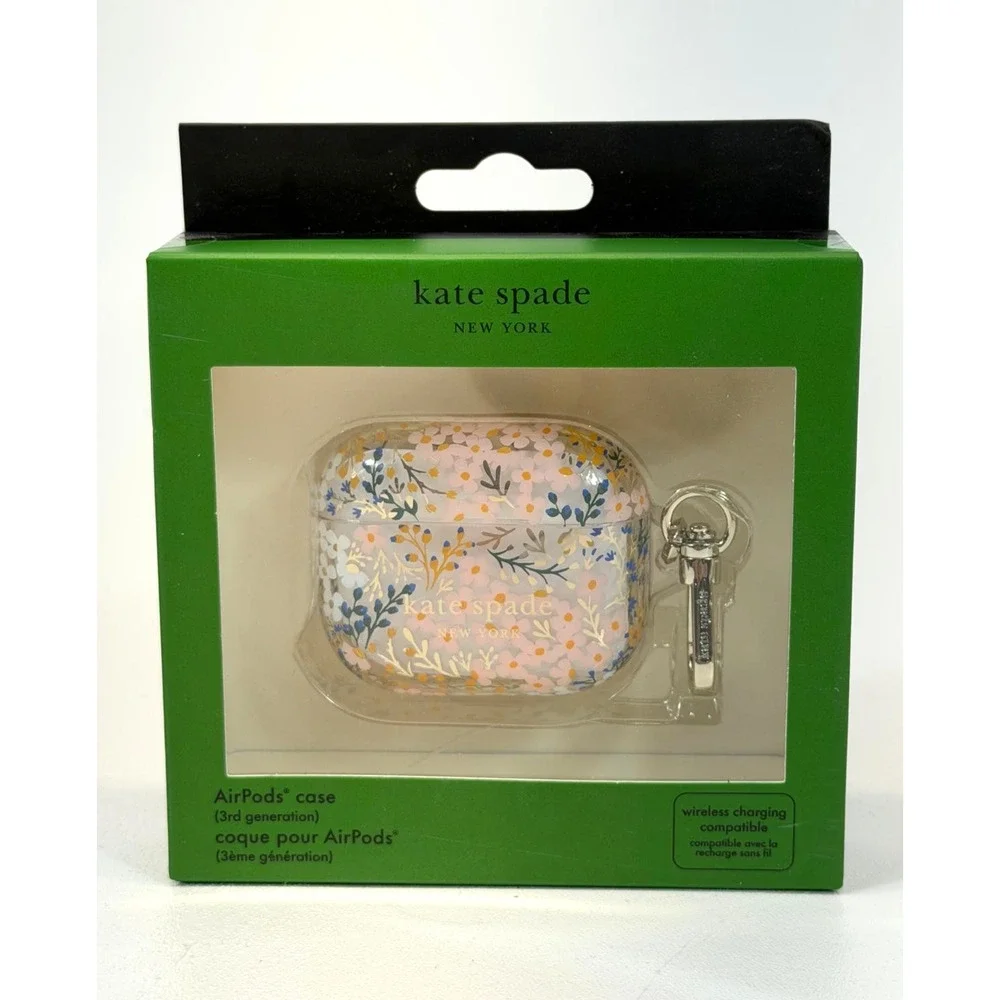 Kate Spade Protective Case w/Keychain for Apple AirPods 3rd Gen - Floral Rose